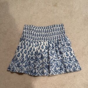 Elegant Blue and White Women's Mini Skirt